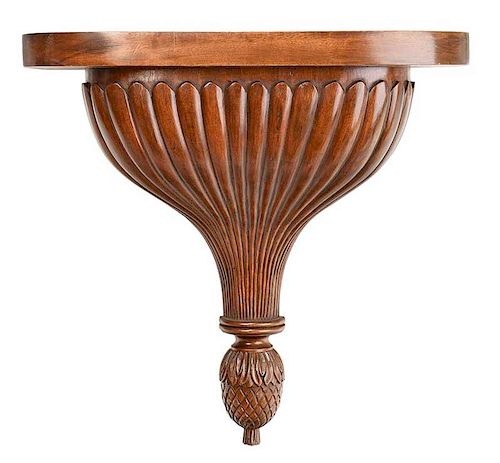 Neoclassical Style Carved Walnut Wall Bracket