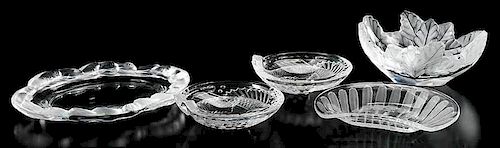 Five Lalique Glassware Objects