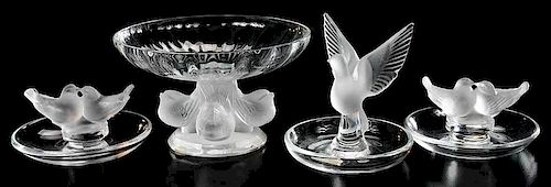 Four Lalique Glass Figural Articles