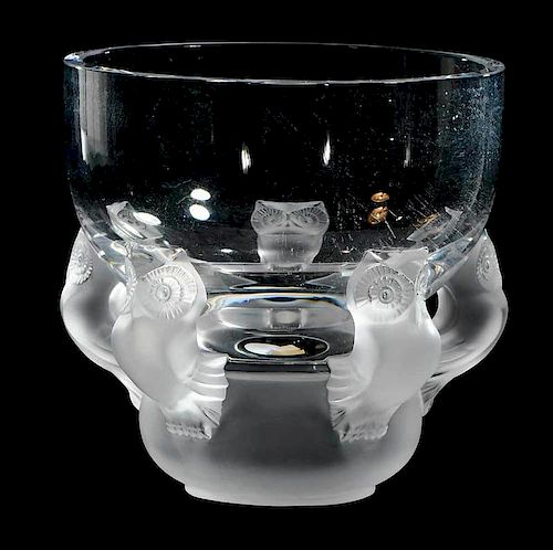 Lalique Hiboux Glass Bowl