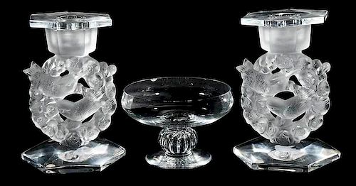Three Pieces Lalique Glass
