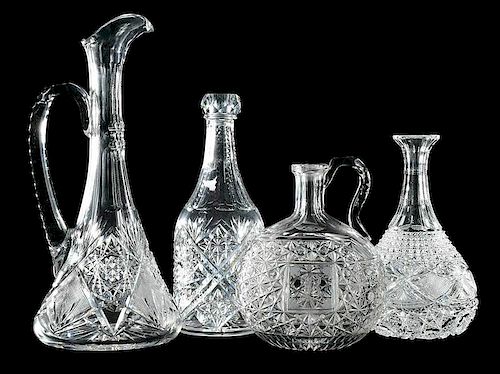 Four Cut Glass Decanters, J. Hoare