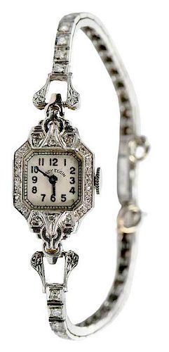 Lady Elgin Platinum & Diamond Watch