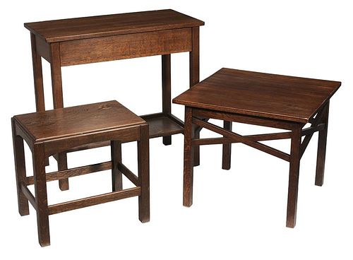 Two Arts and Crafts Oak Tables,