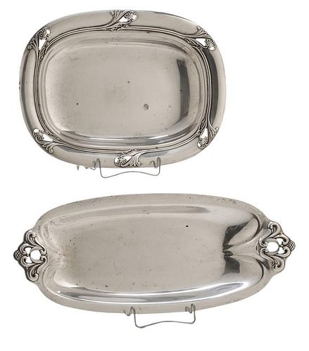 Two Sterling Danish Style Trays