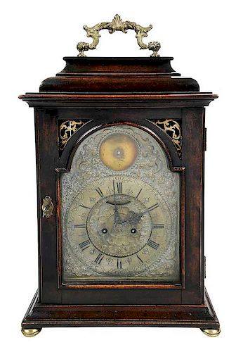 Georgian Bracket Clock with Brass Dial