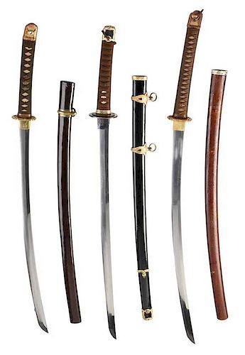 Three Signed Samurai Swords