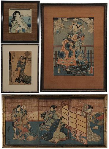 Japanese Woodblock Triptych and