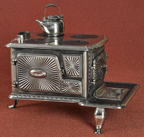 Scranton Stove Co. cast iron and nickel toy stove