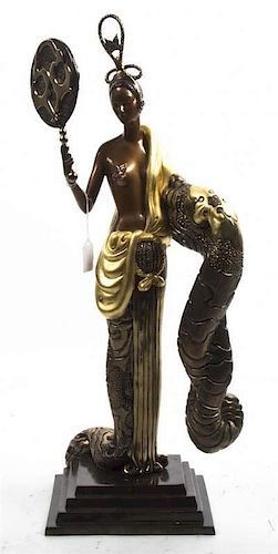 * A Polychrome Bronze Figure, Romain de Tirtoff Erte (Russian, 1892-1990), Height 22 3/8 inches.