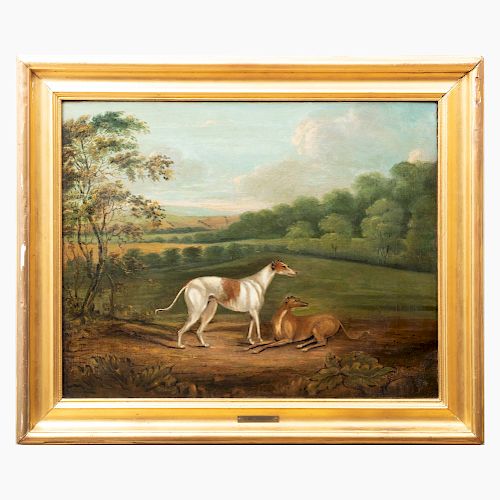 Attributed to  Dean Wolstenholme (1757-1837):  Two Greyhounds