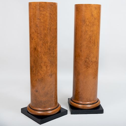 Pair of Faux Painted Columnar Pedestals