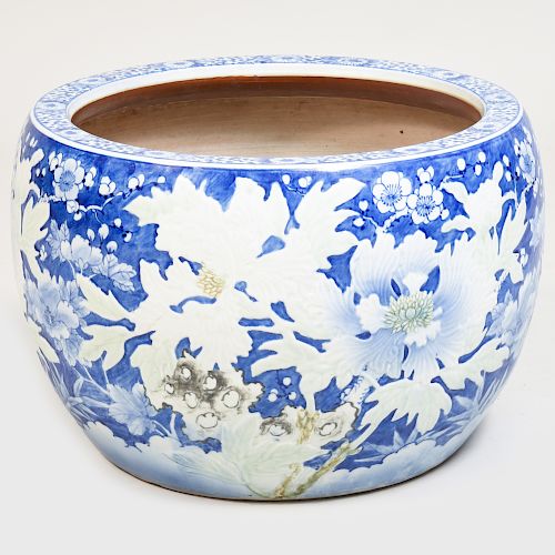 Japanese Blue and White Porcelain Jardiniére