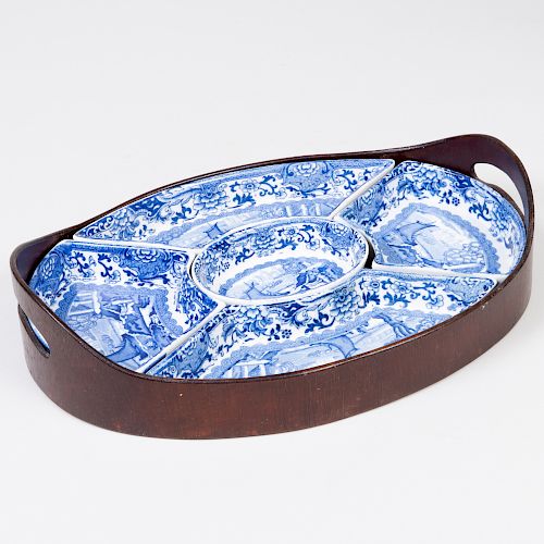 Booths Transfer Printed Porcelain Sweet Meat Dish in the 'Old Blue Danube' Pattern