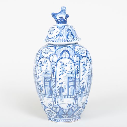 Delft Blue and White Jar and Cover
