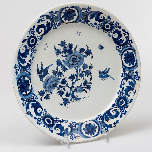 Dutch Delft Blue and White Pancake Plate
