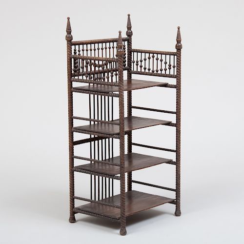 Victorian Rope-Twist and Spindle Four-Tier Étagère