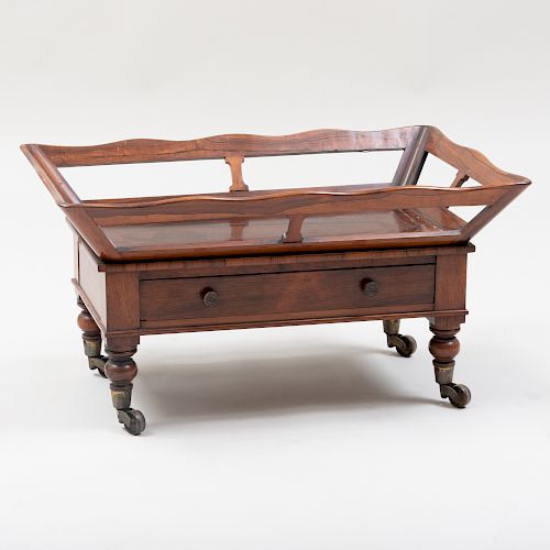 Unusual Early Victorian Rosewood Canterbury