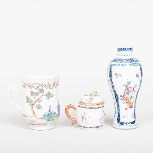 Three Chinese Export Style Porcelain Wares