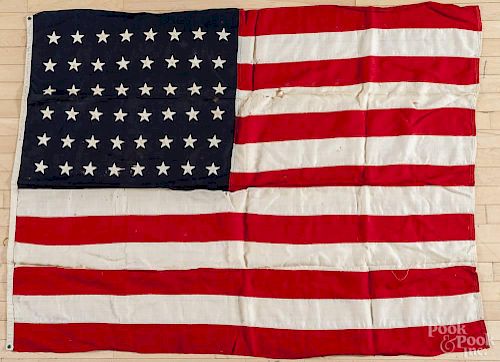 Two American flags, 1912-1959, with forty-eight stars, 115'' x 180''