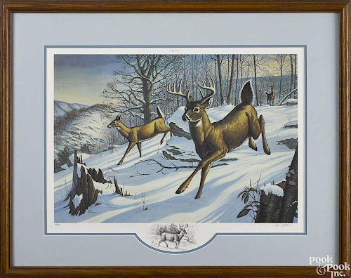 Bob Sopchick (American 20th c.), artist's proof lithograph, titled Ridge Runners, signed