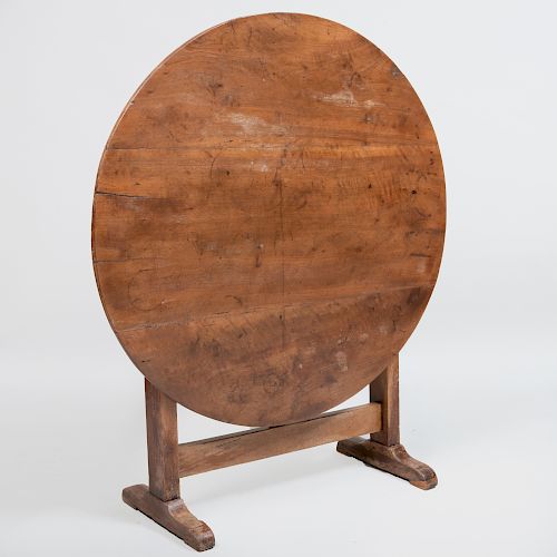 French Provincial Fruitwood Tilt-Top Wine Tasting Table