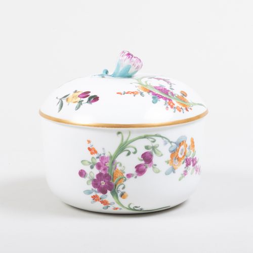 Meissen Porcelain Circular Sugar Bowl and Cover