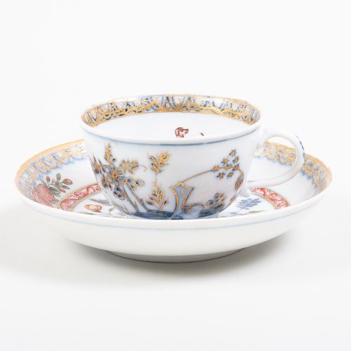 Meissen Hausmaler Porcelain Teacup and Saucer