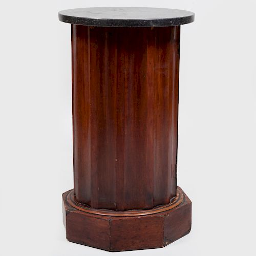 Neoclassical Fluted Columnar Mahogany Pot Cabinet