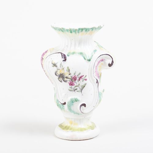 Derby Porcelain Small Scroll Molded Vase