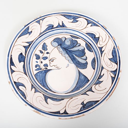 Continental Faience Blue and White Charger