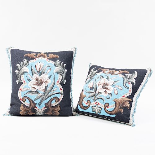 Two Victorian Beadwork Pillows