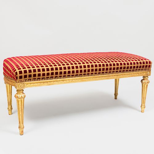 Louis XVI Style Giltwood Bench