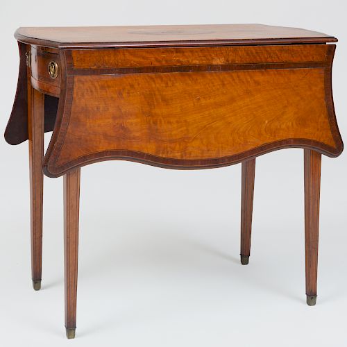 George III Style Inlaid Satinwood Pembroke Table