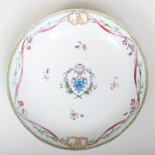 Chinese Export Porcelain Famille Rose Armorial Dish