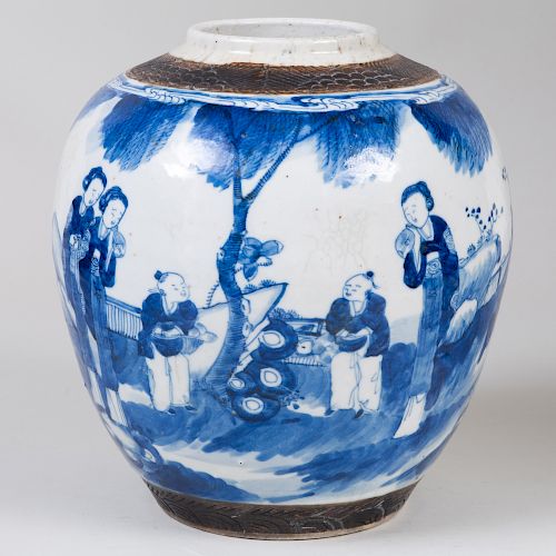 Chinese Porcelain Blue and White Porcelain Ginger Jar