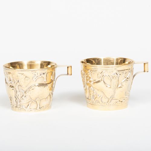 Pair of Lalaounis Silver Gilt Cups