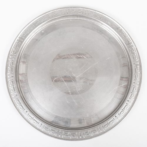 American Silver Plate Circular Tray with Pierced Edges