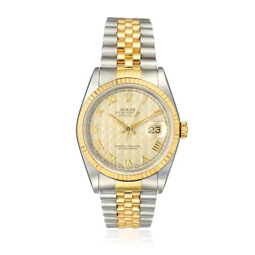 Rolex Datejust Ref. 16233 Pyramid Dial in 18K Gold and Steel