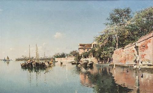 * Federico del Campo, (Peruvian, 1837-1927), Venice Waterway, 1887