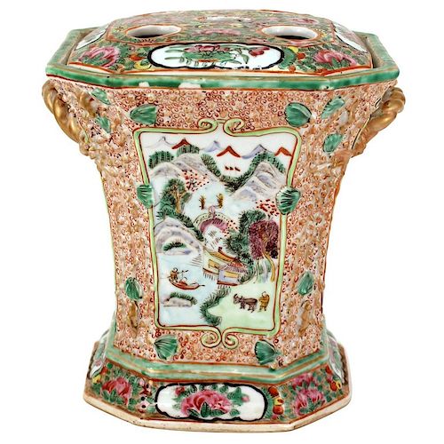 Chinese Qing Famille Rose Porcelain Bough Pot