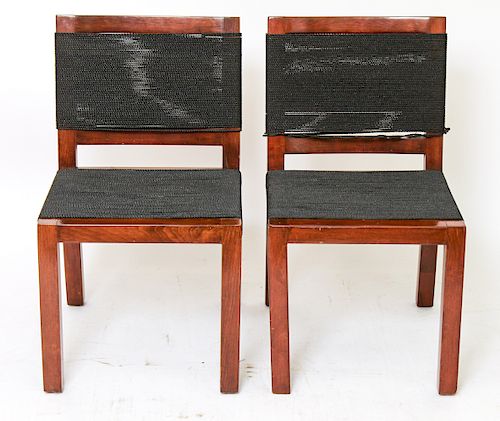 Van Keppel-Greene Side Chairs w Vinyl Cords, Pair