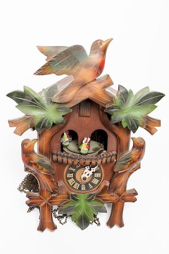 Black Forest "Bird & Leaf" German Cuckoo Clock