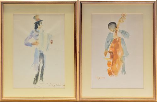 Jean Le Guennec Musicians Watercolors, 2
