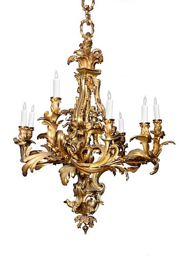A Louis XV Style Gilt-Bronze Chandelier