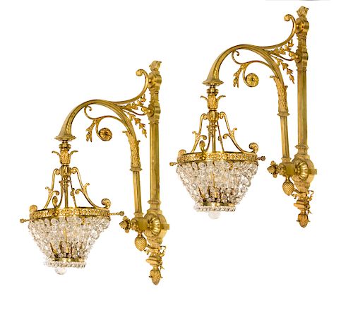 A Pair of French Gilt-Bronze Appliques