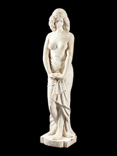 An Italian Neoclassical Style Carrara Marble Figure of a Woman