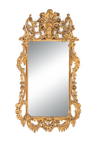 A George III Style Oval Giltwood Mirror