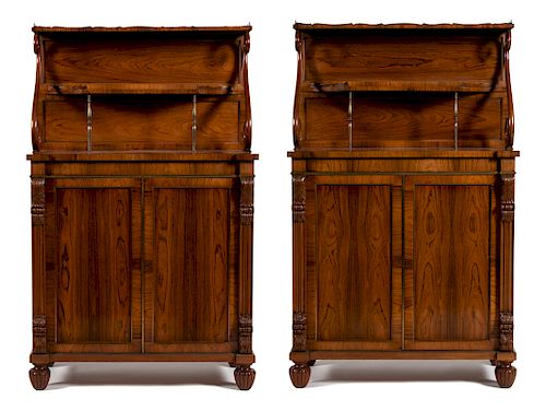 A Pair of Regency Style Rosewood Chiffonieres