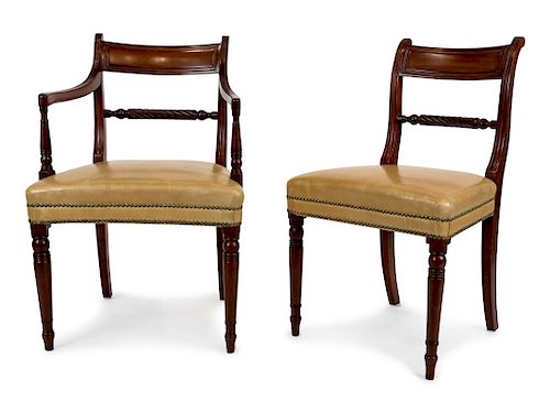 A Set of Eight Regency Style Mahogany Chairs